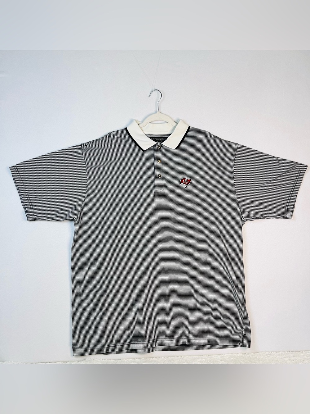 Vintage Reebok Tampa Bay Buccaneers Golf Polo XXL Striped PlayDry